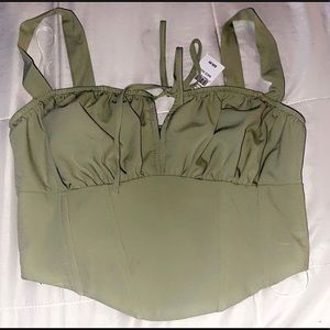 SAGE GREEN KENDALL&KYLIE CORSET TOP 🌿 (NEW WITH TAGS ! )